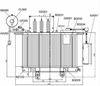 MV 2000KVA olejový transformátor výkonu